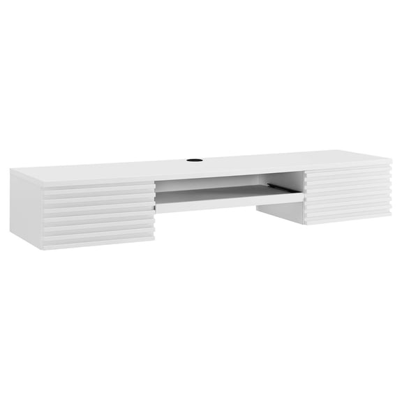 Modway Render Wall Mount Particleboard and Wood Office Desk in White