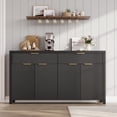 thumbnail image 1 of Laintene Sideboard Cabinet, 55" Fluted Buffet Cabinet with Storage Drawers, Accent Storage Cabinet with Adjustable Shelves, Wood TV Stand for Kitchen, Dining Living Room, Entryway, Black, 1 of 7