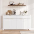 thumbnail image 1 of Laintene Fluted Sideboard, 55" White Buffet Cabinet with Drawers, Storage TV Cabinet with Adjustable Shelves, Wooden Accent Cabinet for Dining & Living Room, 1 of 6