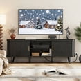 thumbnail image 1 of Laintene 59" TV Stand with Power Outlet for TVs up to 65 Inch, Entertainment Center with Storage and Adjustable Shelves, Modern Media Console with Sliding Doors for Living Room, Black, 1 of 11