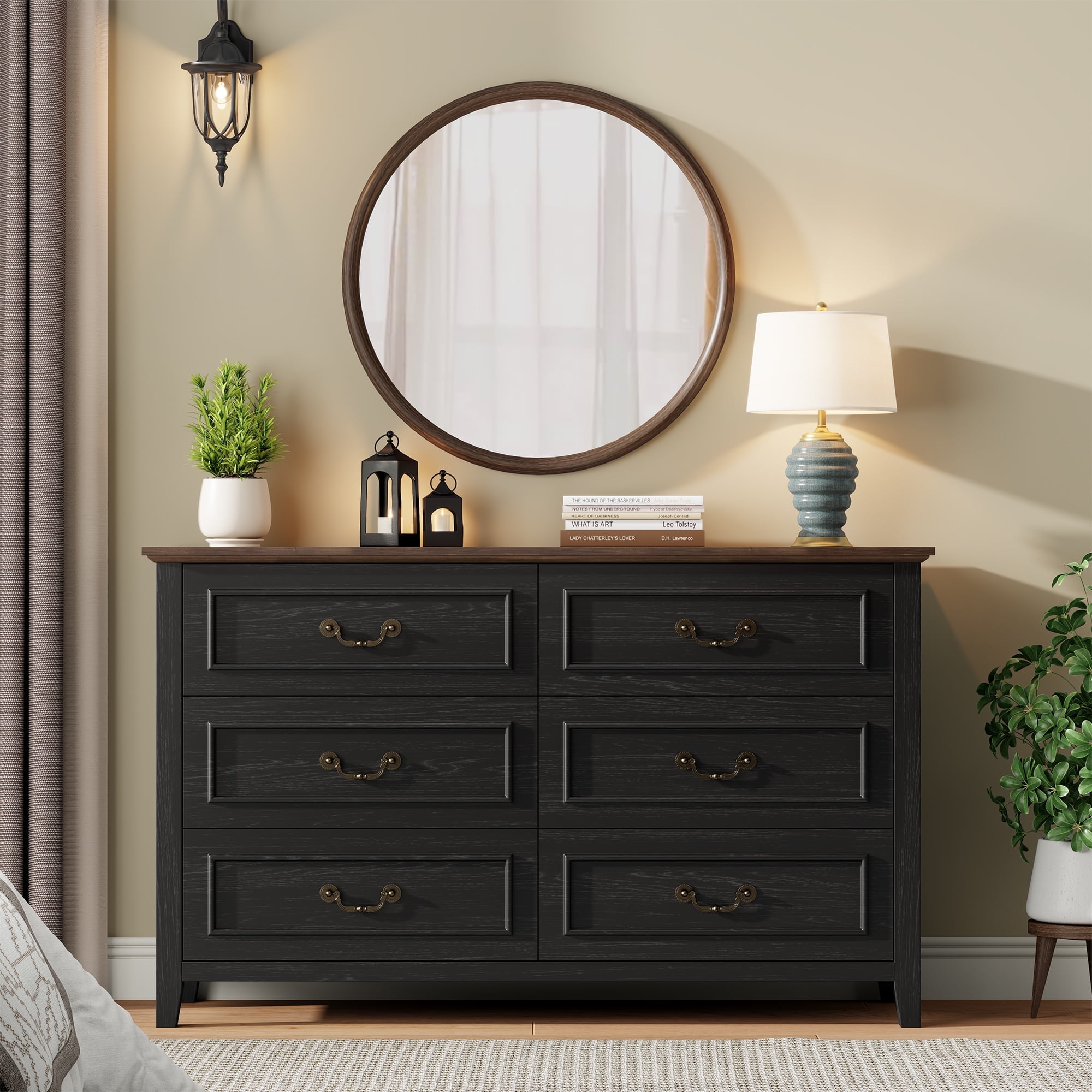 vintage black dresser Belmont Modern Vintage Black 8 Drawer Tall Dresser