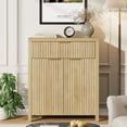 thumbnail image 1 of LainTene Sideboard Buffet Cabinet with Storage Drawer, 28" Storage Cabinet with Fluted Panel Doors and Adjustable Shelf for Living Room, Entryway, Natural Oak, 1 of 10