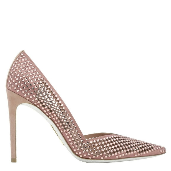 Ladies Blush Crystal Pointed-Toe Pumps, Brand Size 36 ( US Size 6 )