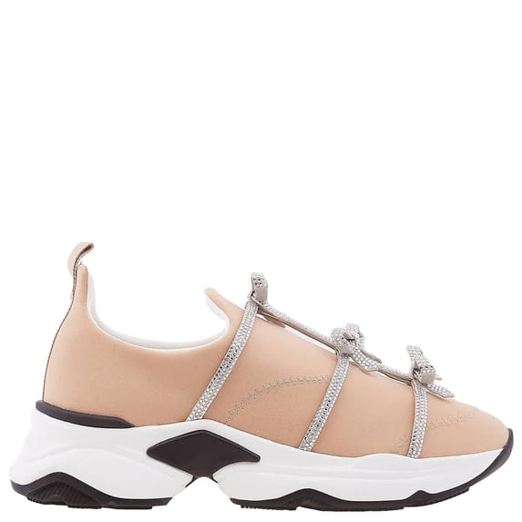Rene Caovilla Rhinestone Bow Embellished Sneakers, Brand Size 37 ( US Size 7 )