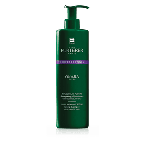 Rene Furterer OKARA SILVER Toning Shampoo - Purple Shampoo for Blonde, White, Grey, Silver, Pastel Hair - Neutralize Brassy, Yellow Tones, 20.2 fl oz
