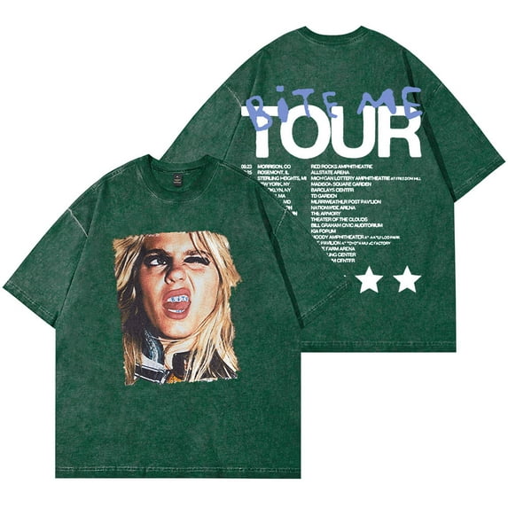 Reneé Rapp Bite Me Tour Dates Vintage Wash T-Shirts Women Men Fashion Cotton Short Sleeve Tee