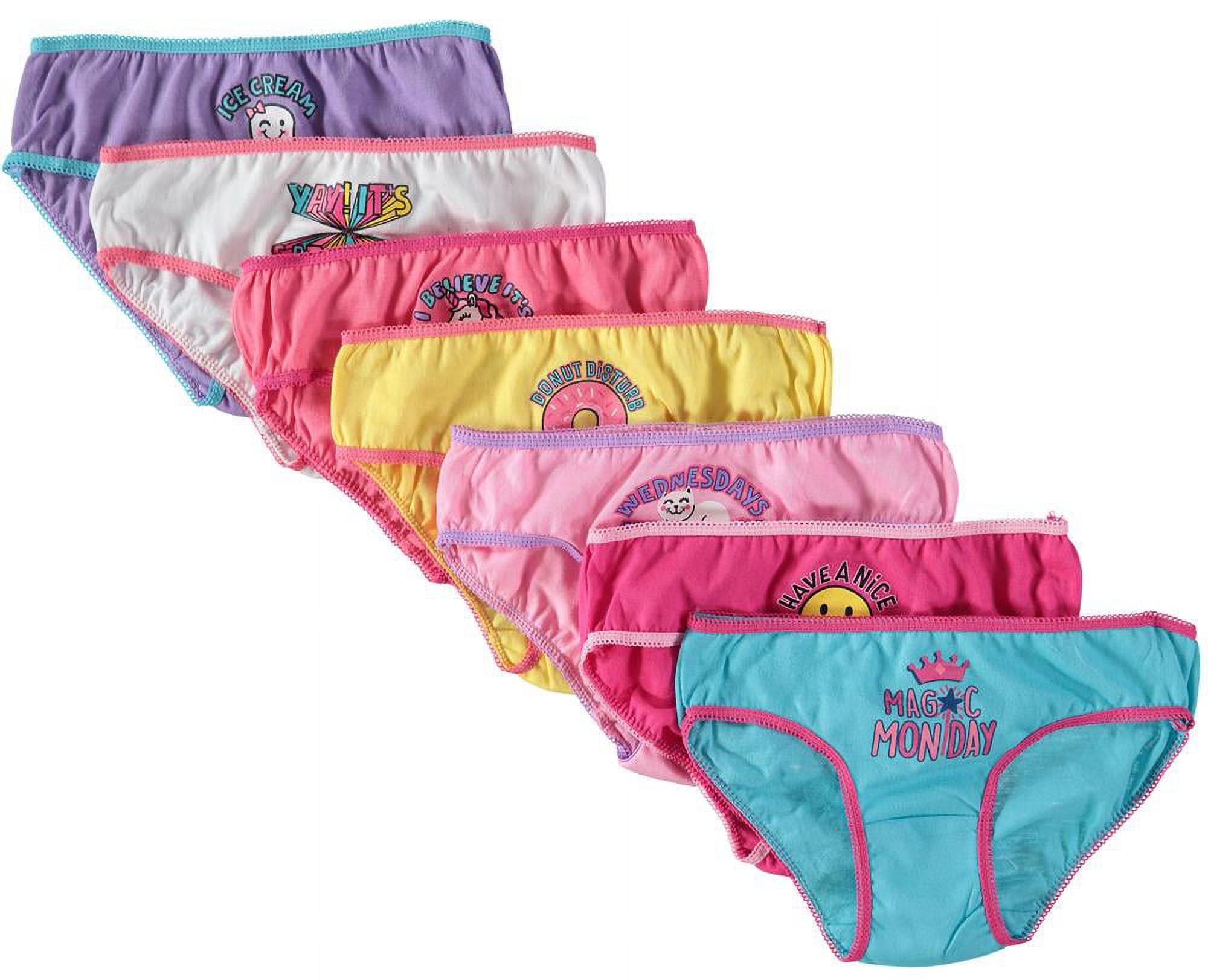 Rene Rofe Girls 7-16 Amber Bikini Underwear Panties (7-Pack) Pink 4T 