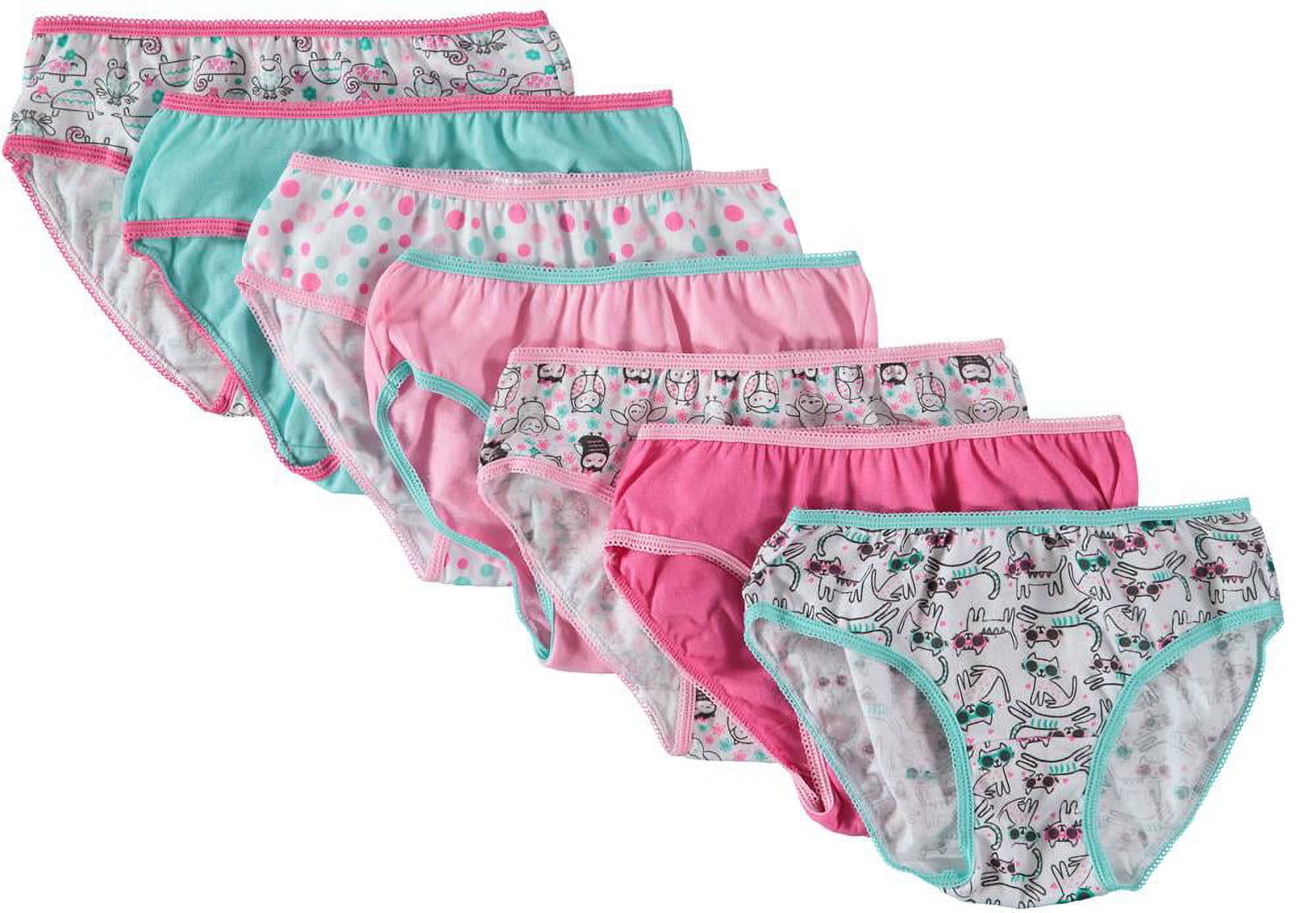 Rene Rofe Girls 7-16 Amber Bikini Underwear Panties (7-Pack) Pink 4T 