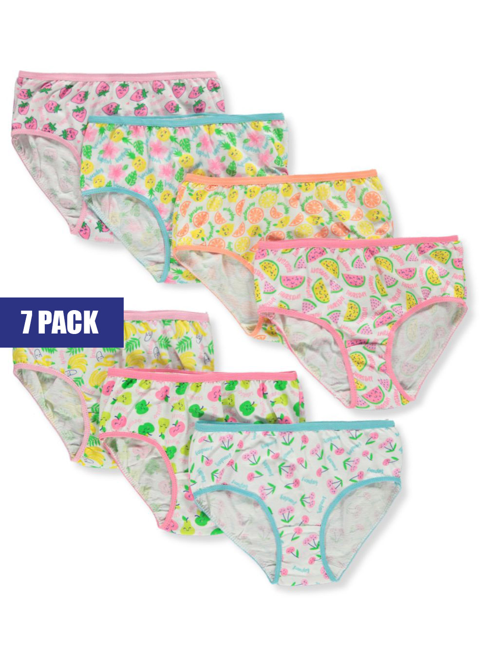 Rene Rofe Girls' 7Pack Brief Panties pink/multi, 2t (Toddler