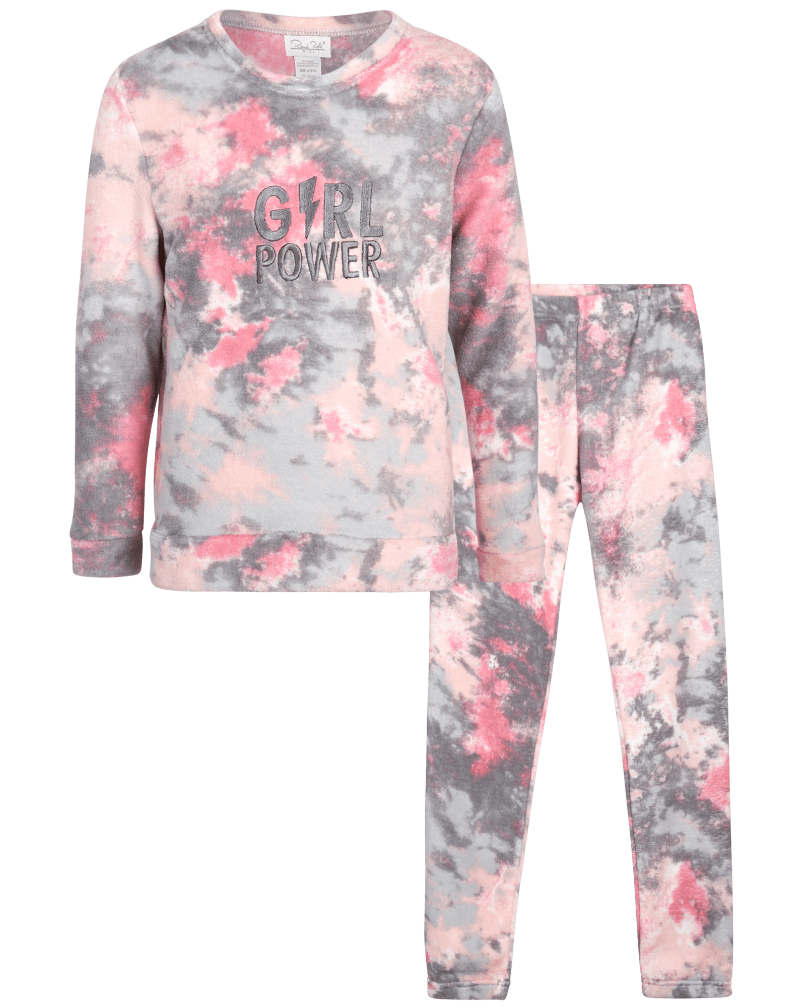 Rene Rofe Girls’ Pajama Set – 2 Piece Tie Dye Fleece Sleepwear Top and ...