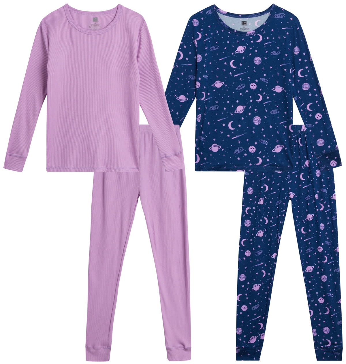Rene Rofe Girls' Pajama Set - 4 Piece Cozy Long Sleeve Sleep Shirts and ...