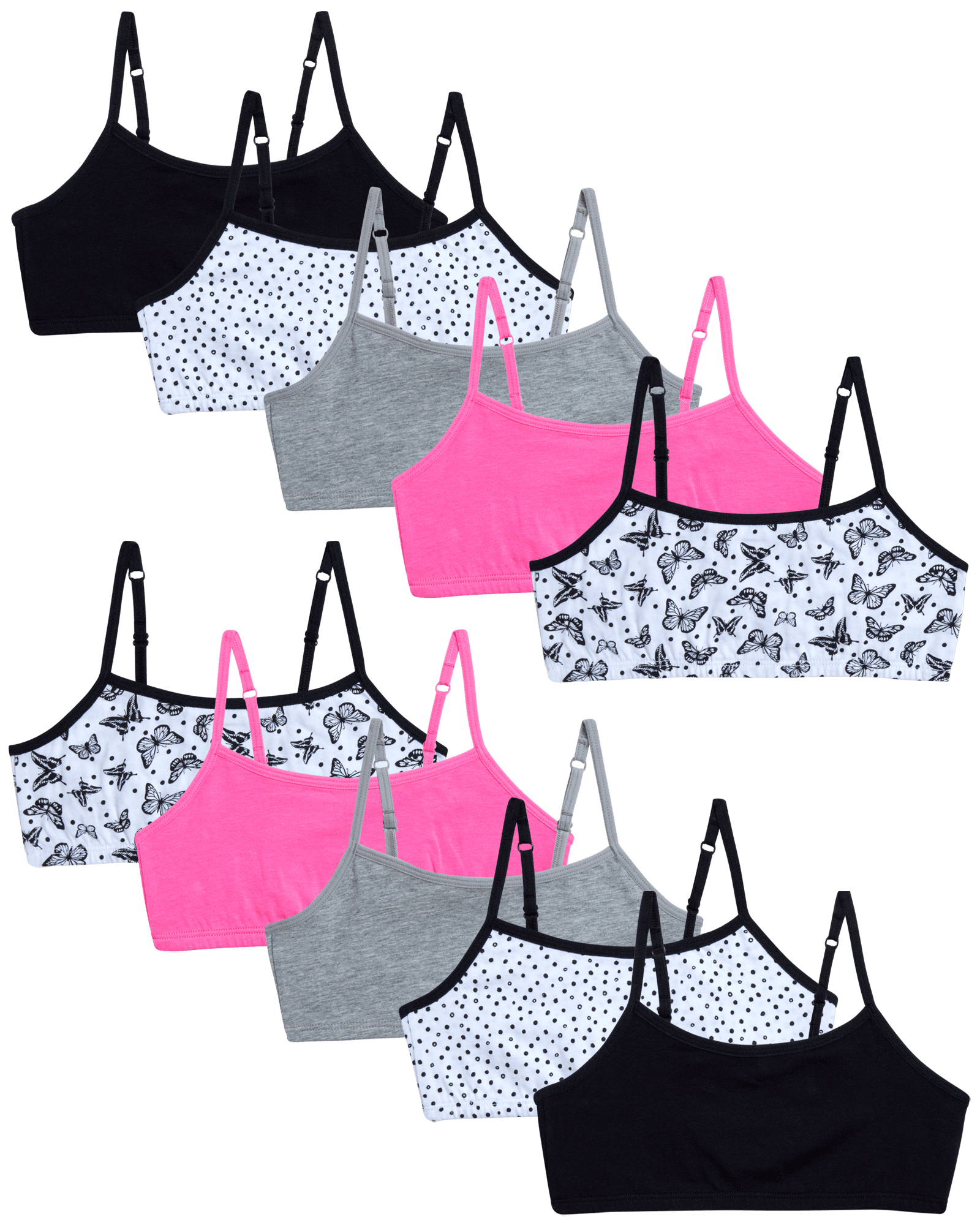 Fruit of the Loom Girls Cotton Stretch Sports Bra, 3-Pack Sizes 28