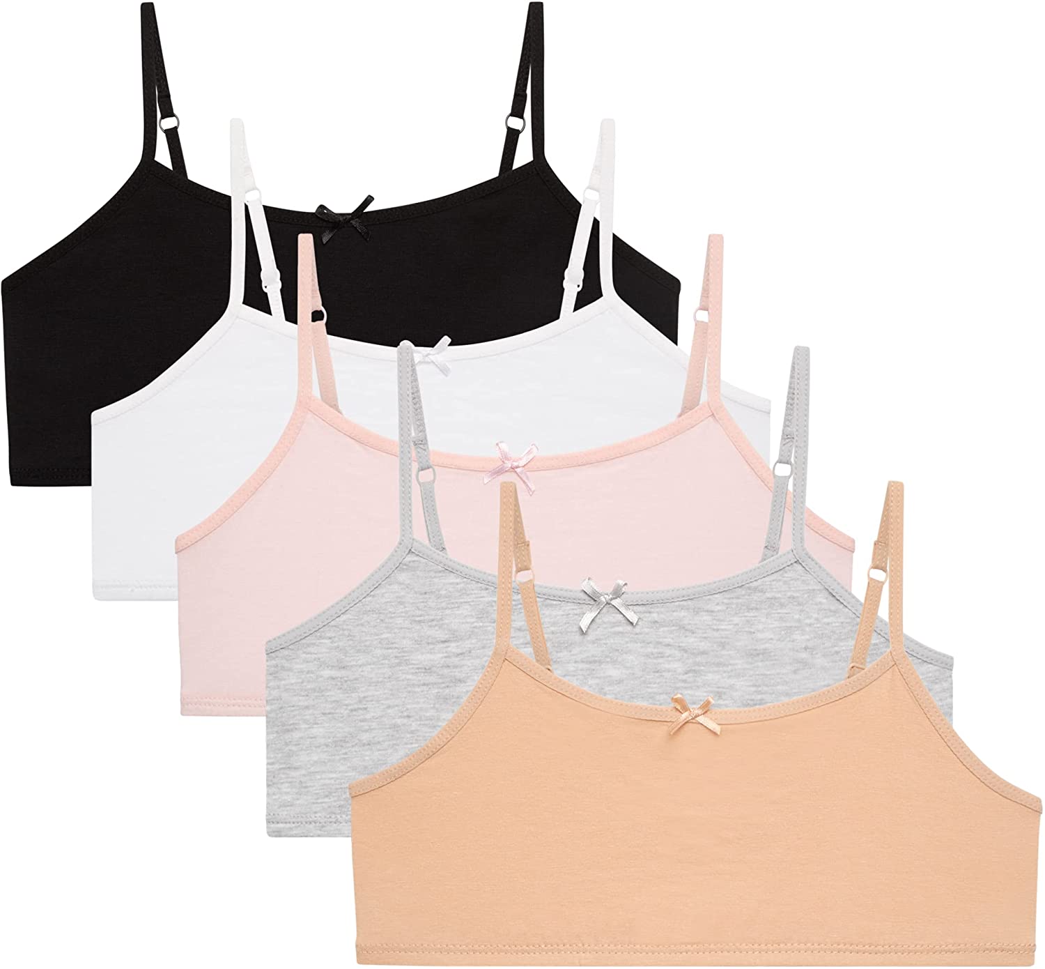 MANJIAMEI 8 PACK Training Bras for Girls 10-12 Cotton Crop Bralette for ...