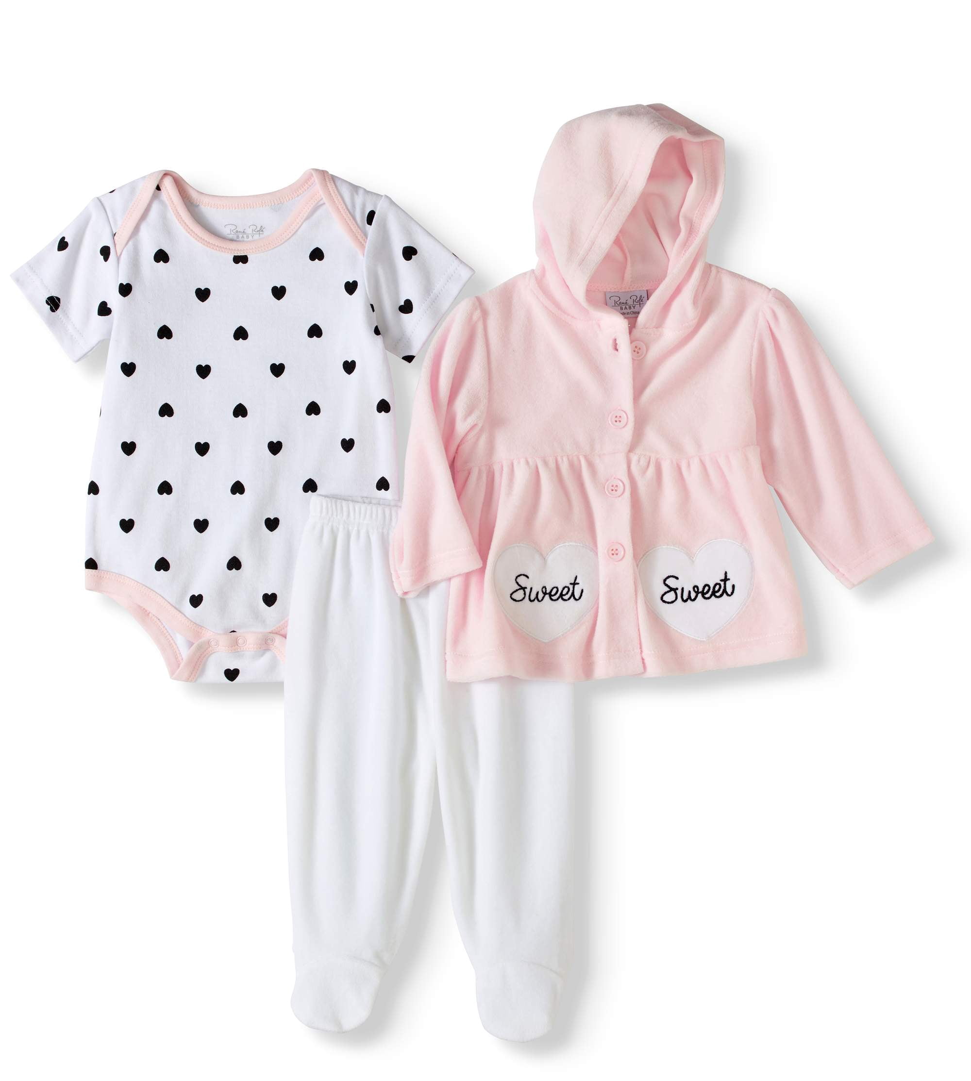 Rene Rofe Newborn Baby Girl Velour Jacke