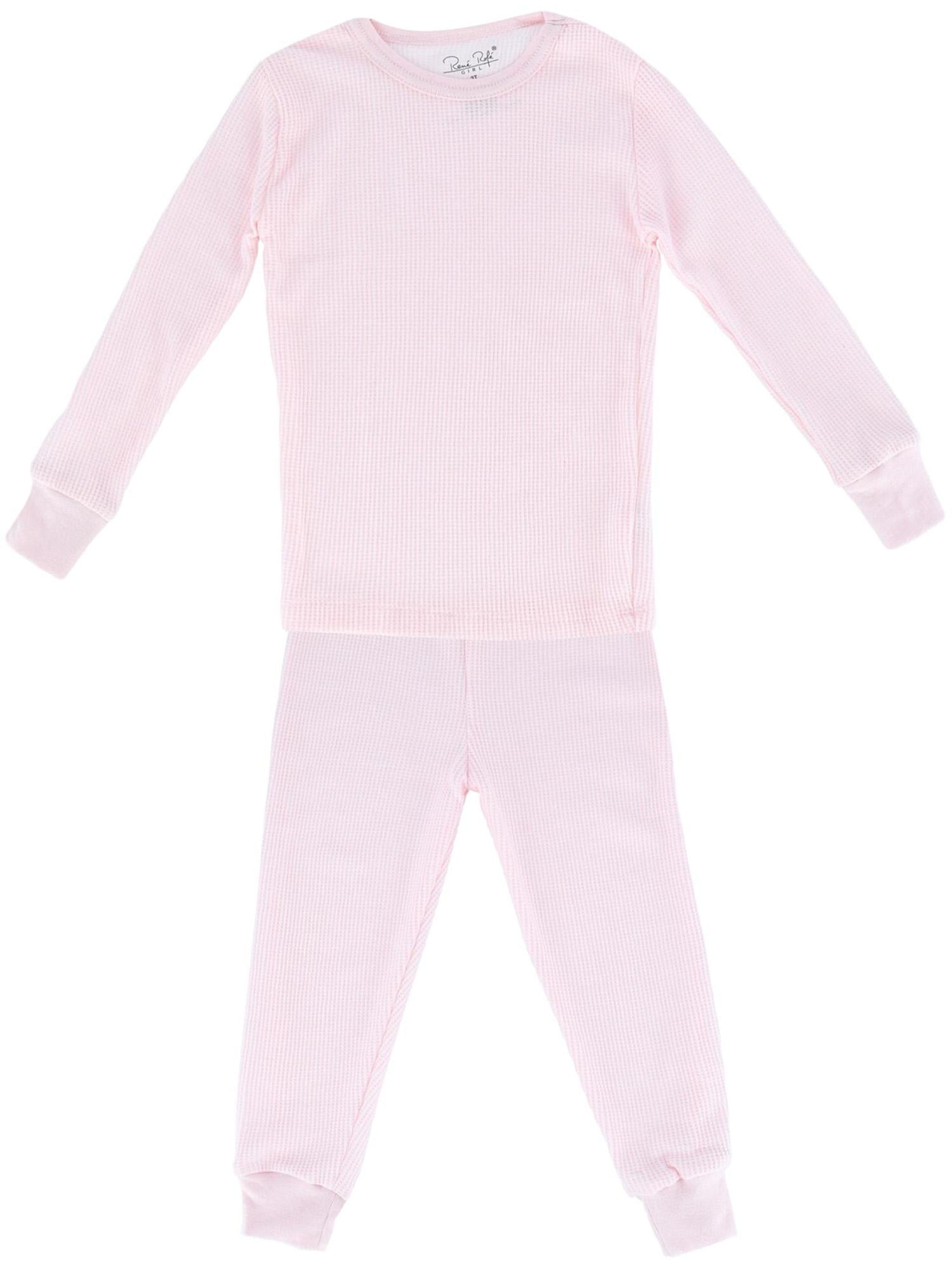 Girl's Waffle Thermal Long Underwear 2-Piece Set by Rene Rofe