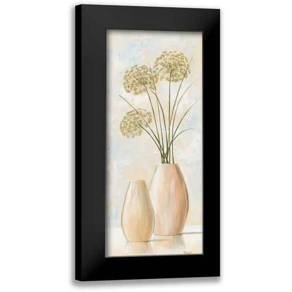 Renee 10x18 Black Modern Framed Museum Art Print Titled - Vases with pastel IV