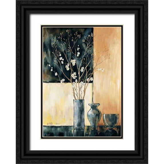 Renee 11x14 Black Ornate Wood Framed with Double Matting Museum Art Print Titled - Ambiance I