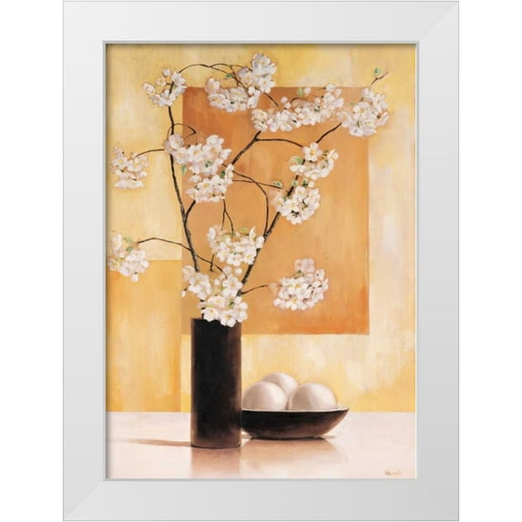 Renee 11x14 White Modern Wood Framed Museum Art Print Titled - White blossom I