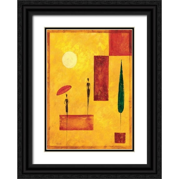 Renee 14x18 Black Ornate Wood Framed with Double Matting Museum Art Print Titled - Umbrella I