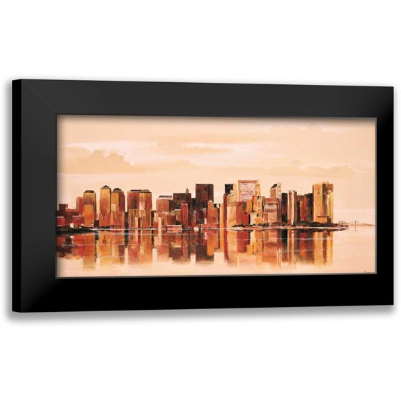 Renee 14x9 Black Modern Framed Museum Art Print Titled - Cityview I