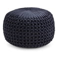 thumbnail image 1 of Simpli Home Renee 20 inch Wide Boho Round Pouf in Navy Velvet, 1 of 3