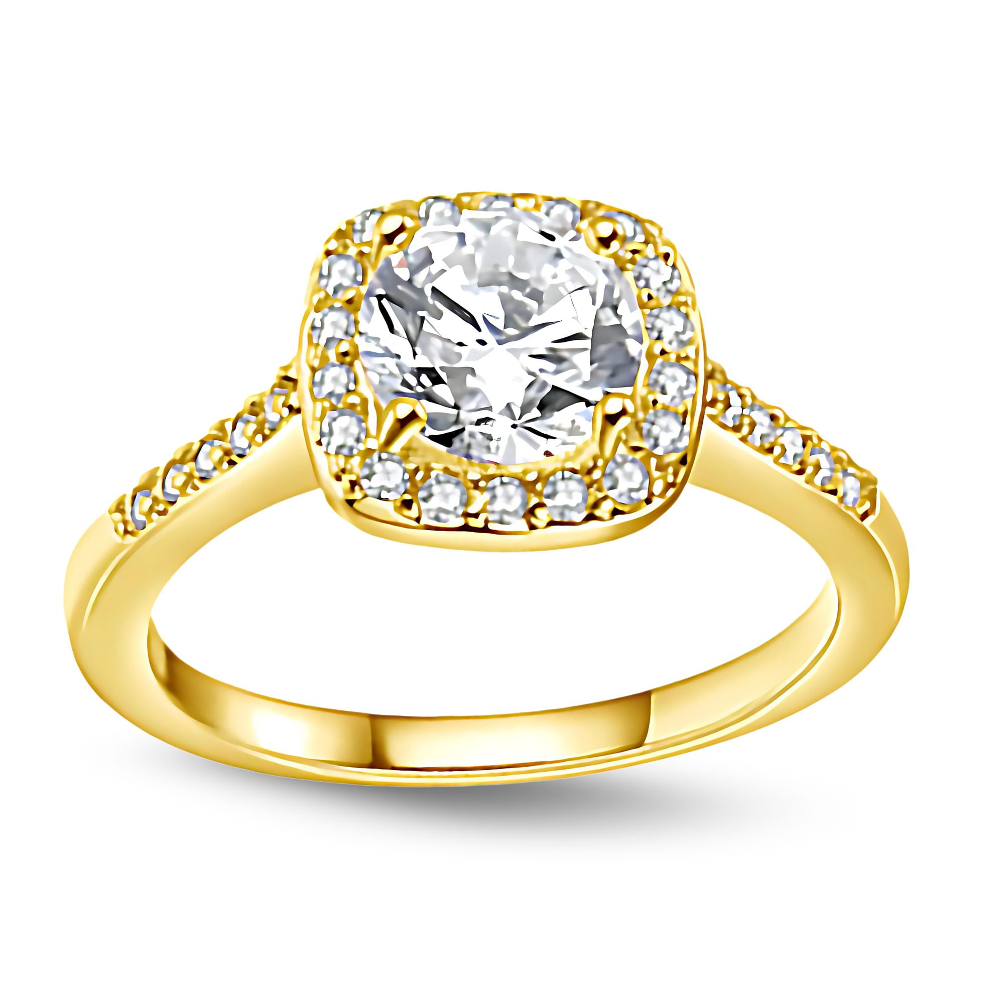 Renee Halo Engagement Ring Cz Women Gold Plated Ginger Lyne Collection