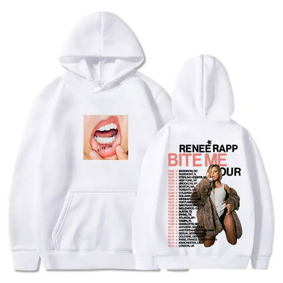 Renee Rap Bite Me Tour 2025 Merch Hoodies Streetwear Pullovers Women Men Long Sleeve Sweatshirts