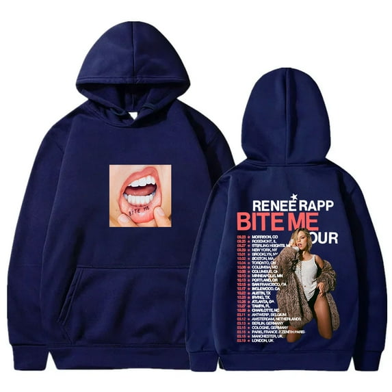 Renee Rap Bite Me Tour 2025 Merch Hoodies Streetwear Pullovers Women Men Long Sleeve Sweatshirts