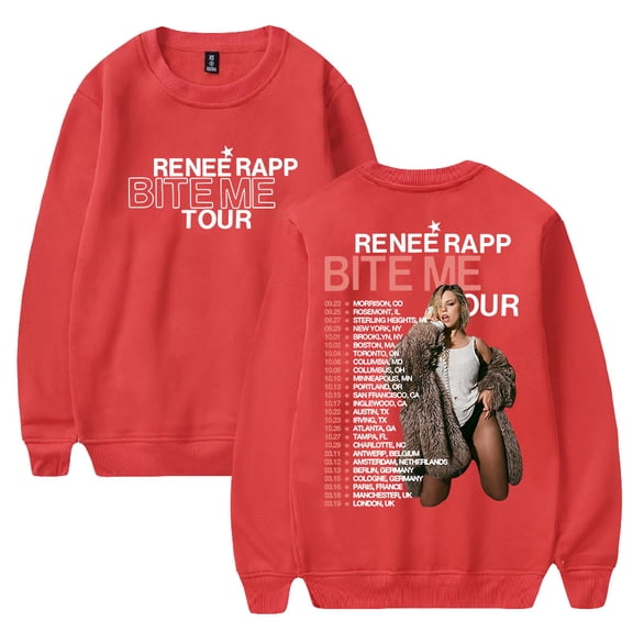 Reneé Rapp Bite Me Tour 2025 Crewneck Long Sleeve Streetwear Men Women Pullover Sweatshirts