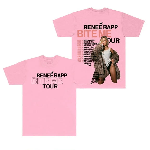Reneé Rapp Bite Me Tour 2025 T-shirt Crewneck Short Sleeve Cotton Tee Men Women Streetwear Tops