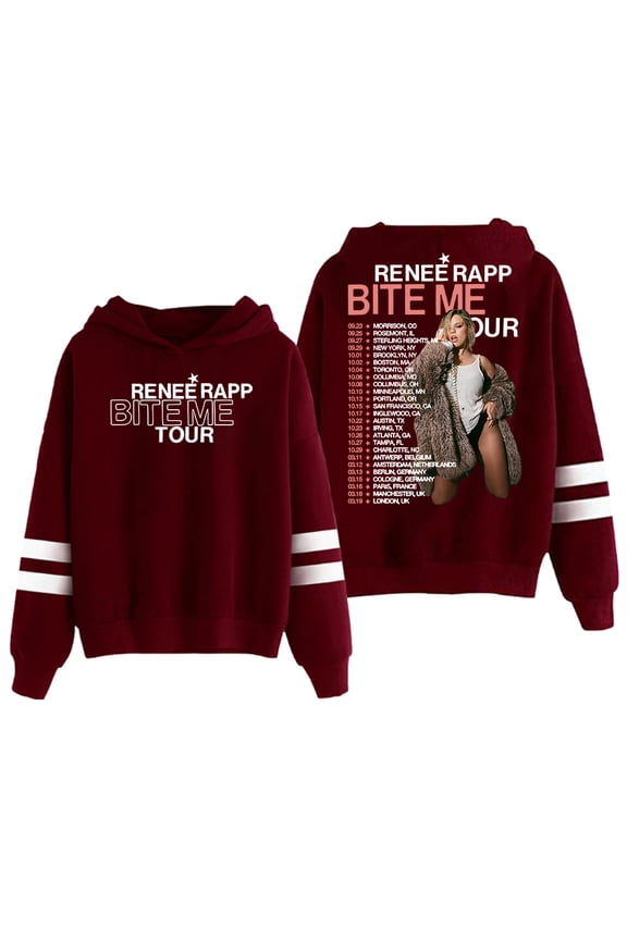 Reneé Rapp Bite Me Tour Hoodie Pocketless Parallel Bars Sleeve Streetwear Men Women Hooded Sweatshirt