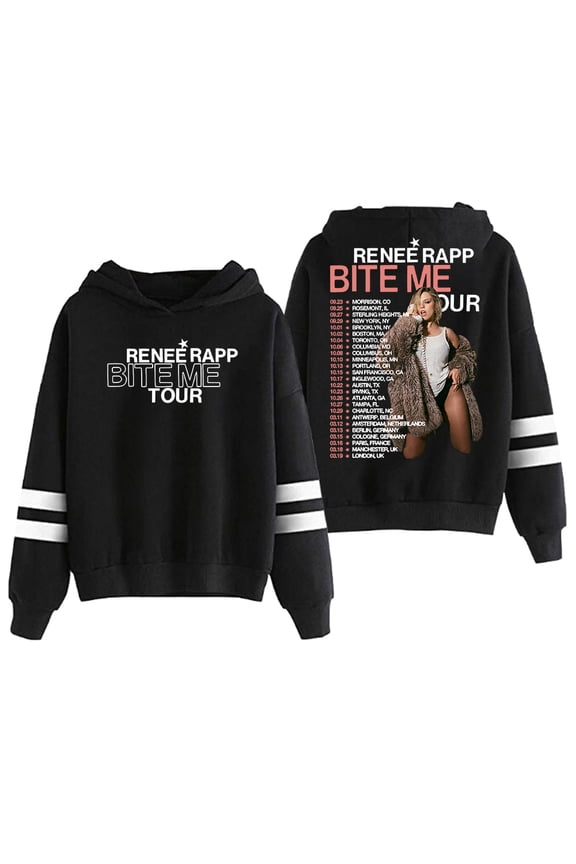 Reneé Rapp Bite Me Tour Hoodie Pocketless Parallel Bars Sleeve Streetwear Men Women Hooded Sweatshirt