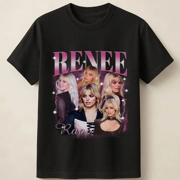 Renee Rapp Pop Star Glamorous Portrait Retro Style Unisex T Shirt ,Black Color,Size XL