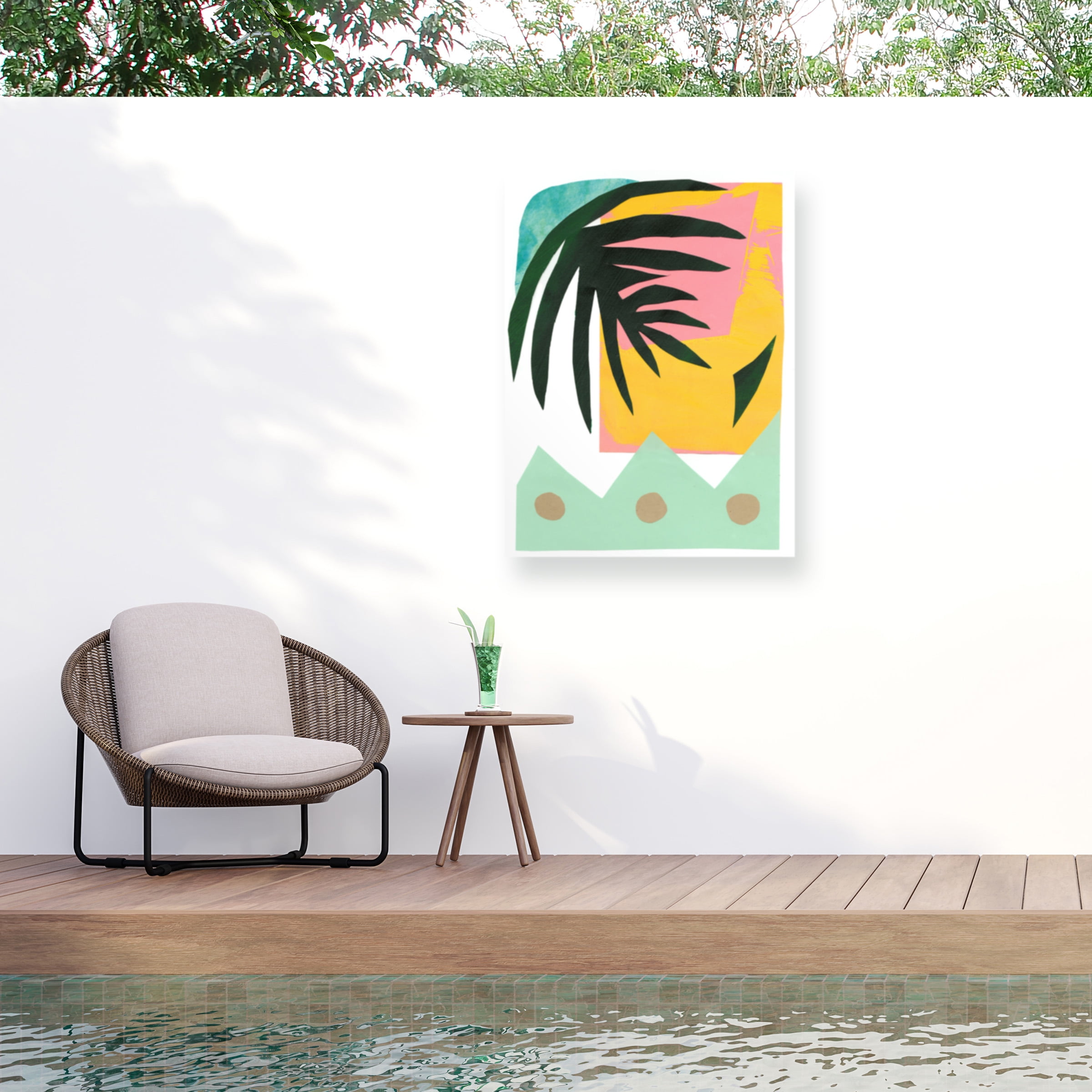Renee W. Stramel 'South Beach Palm II' Outdoor Canvas 47x35