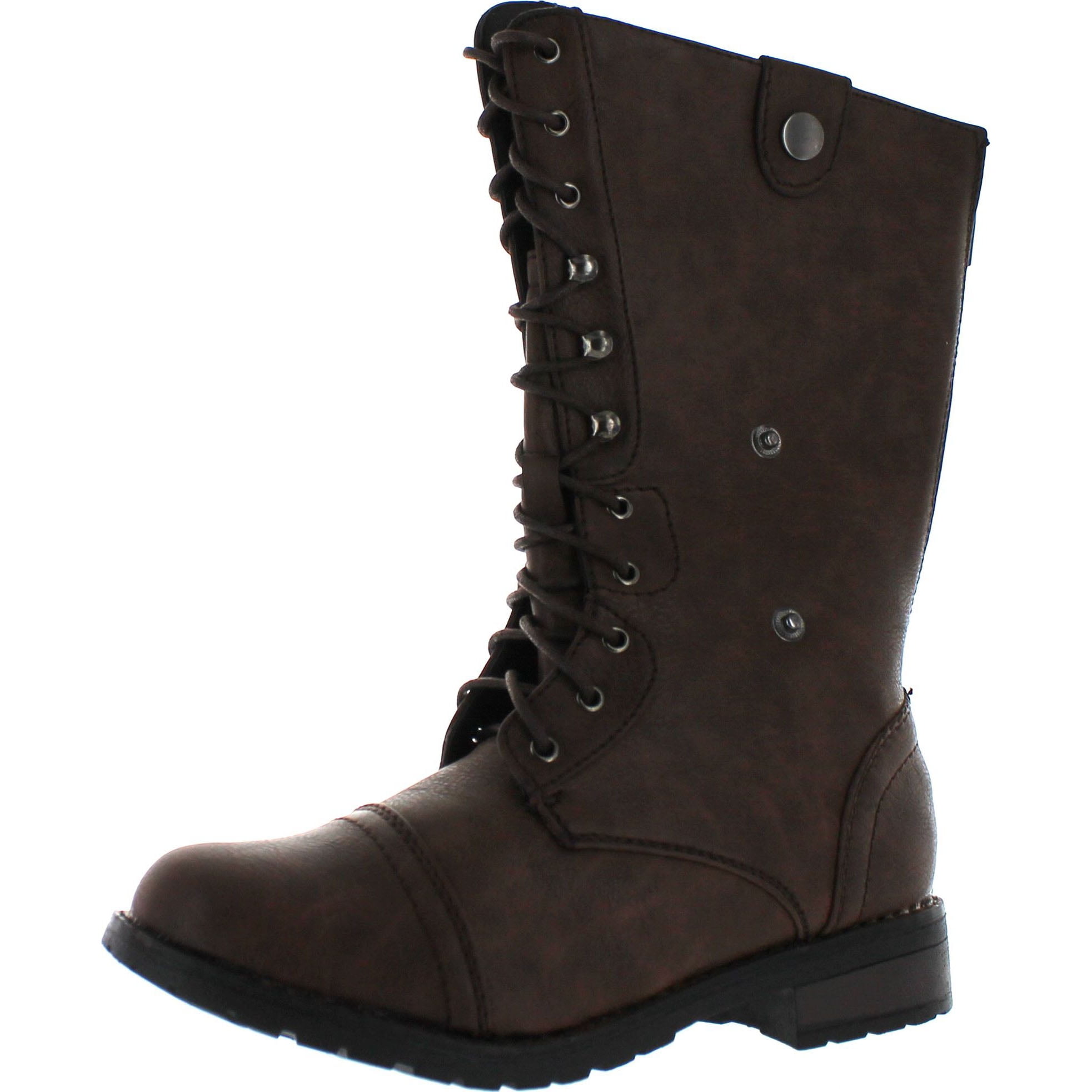 Reneeze ALICE08 Women's MidCalf Combat Boots with Foldable Lace Up