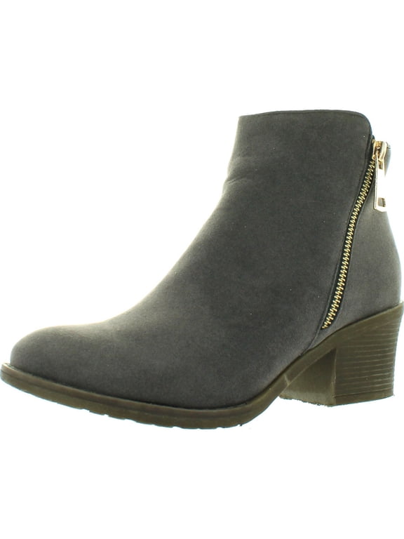 PAMA-01 Women's Zipper Stacked Chunky Heels Strappy Ankle Booties