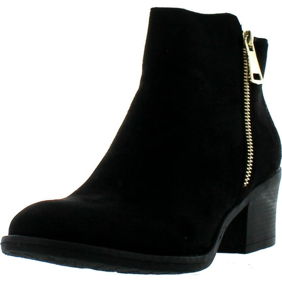 Reneeze PAMA-01 Womens Fashionable Stacked Heels Ankle Booties - BLACK