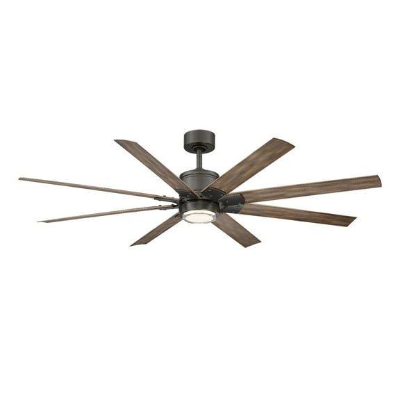 Renegade 66" Oil Rubbed Bronze/Barn Wood Dimmable LED Smart Ceiling Fan with Remote Control
