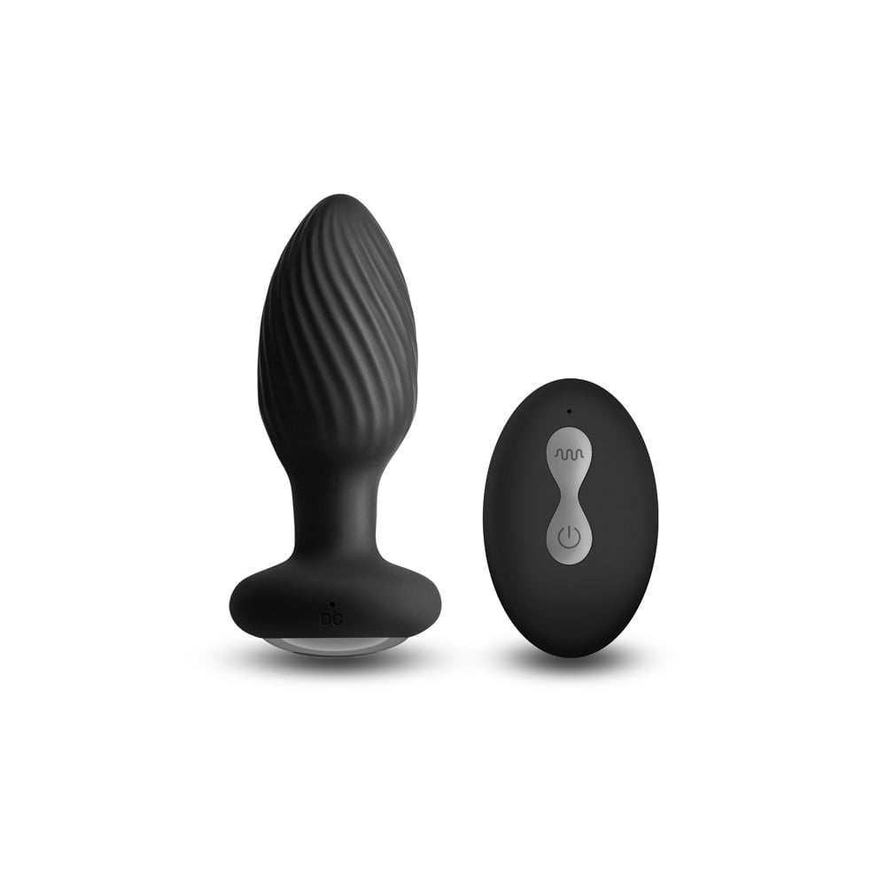 Renegade Alpine Vibrating Silicone Anal Plug with Remote Control, Black