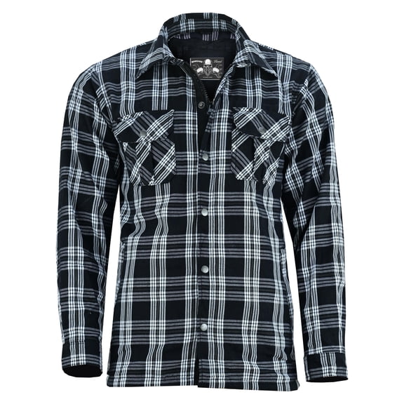 Renegade Flannel Men Motorcycle Plaid Shirt All Season Sporty CE Approved Armors Long Sleeve Bikers Shirt with Zipper