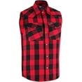 thumbnail image 1 of Renegade Flannel Men Plaid Shirts - Regular Fit Sleeveless Button Down Casual Shirts with Front Chest Pockets, 1 of 2