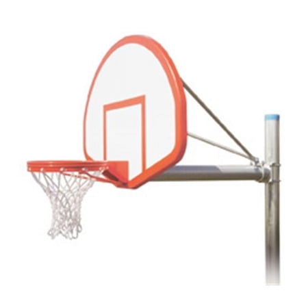 Renegade Flight Steel-Fiberglass In Ground Fixed Height Basketball System, Columbia Blue