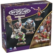 Renegade Game Studios Heroscape - Crimson Widow & Dreadnoughts of Caraway Cavern - Army Expansion - 4 Assembled Unpainted Miniatures, 2 Army Cards