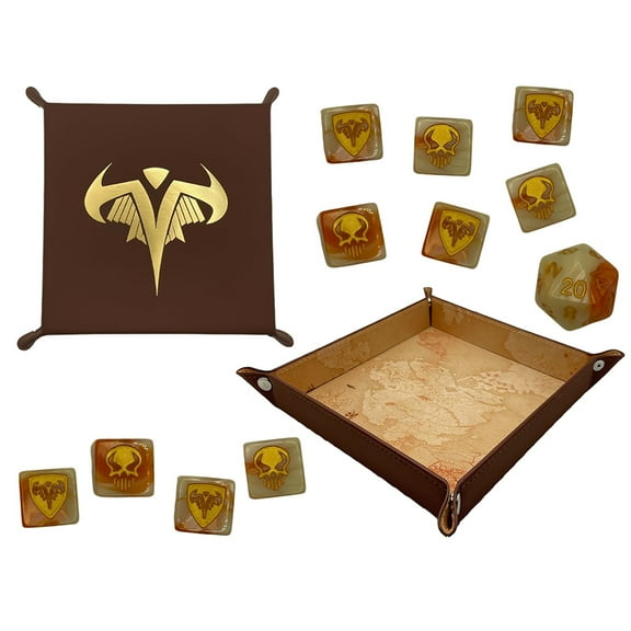 Renegade Game Studios: Heroscape Valhalla Dice Tray - Miniatures Game Accessories, Add On Content, Contains 1 Dice Tray, 10 Combat Dice, 20-Sided Dice