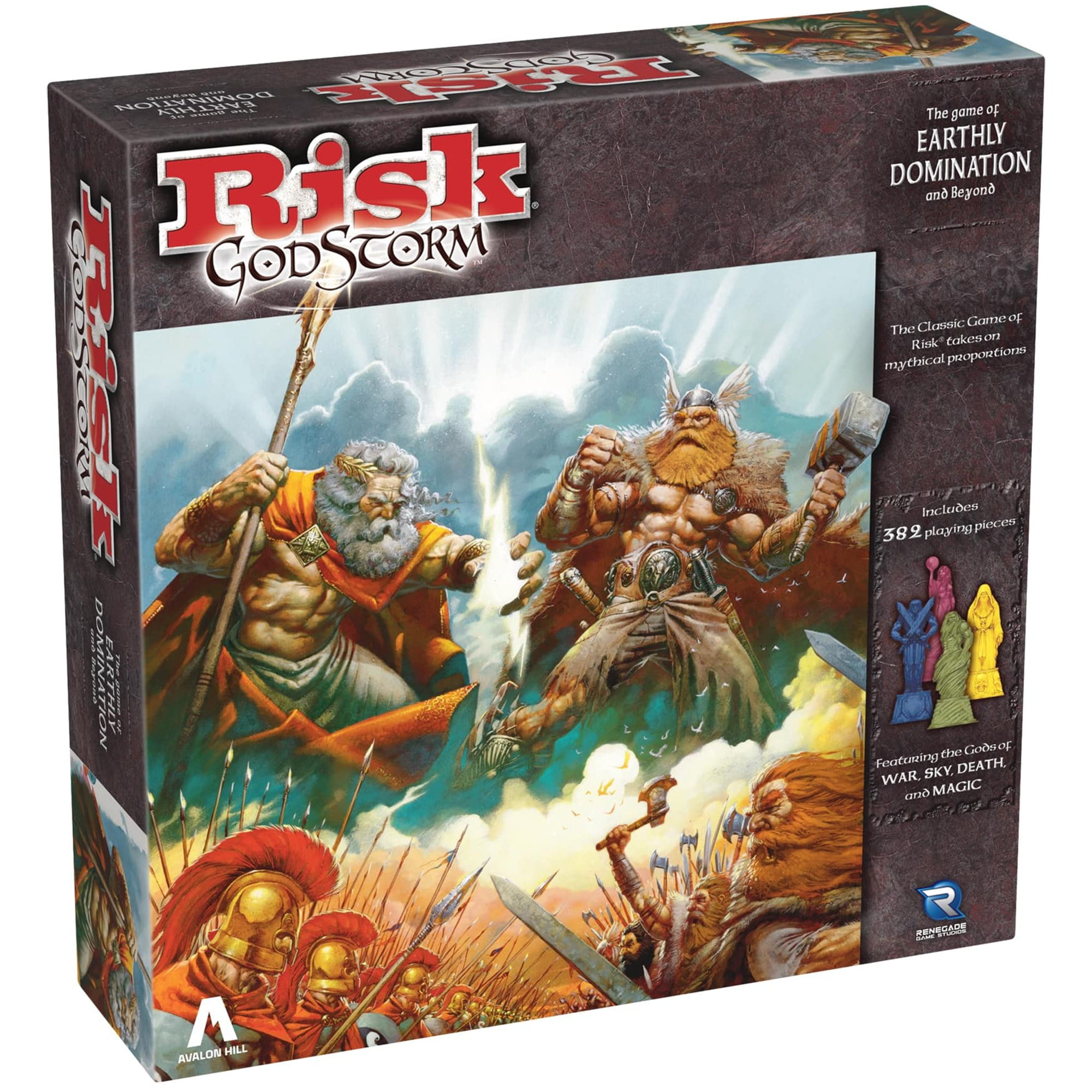 Renegade Game Studios: Risk: Godstorm -  Command 5 Ancient Cultures! War Strategy Board Game, Rules For Godstorm & Classic Risk, Ages 10+, 2-5 Players