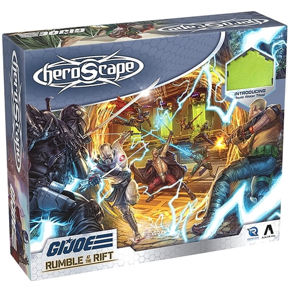 Renegade Games: GI JOE Heroscape - Rumble at the Rift Battle Box - 8 Miniatures, Modular Hex Terrain, COBRA Fortifications, Dice-Markers-Scenarios