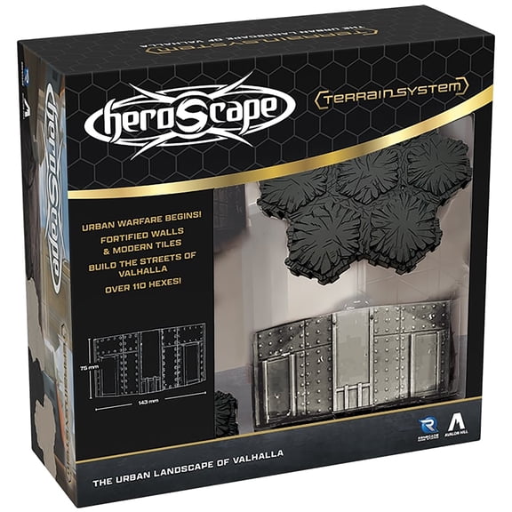 Renegade Games: Heroscape - The Urban Landscape of Valhalla Terrain Expansion -32pcs, Asphalt & Concrete Tiles, Hex-Based Miniature Game Accessory