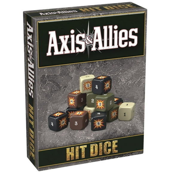 Renegade Games Studio: Axis & Allies: Hit Dice - 72 Dice In 4 Styles, 16mm, Military Style Duffel Carry Bag, Strategy Board Game Accessory & Upgrade
