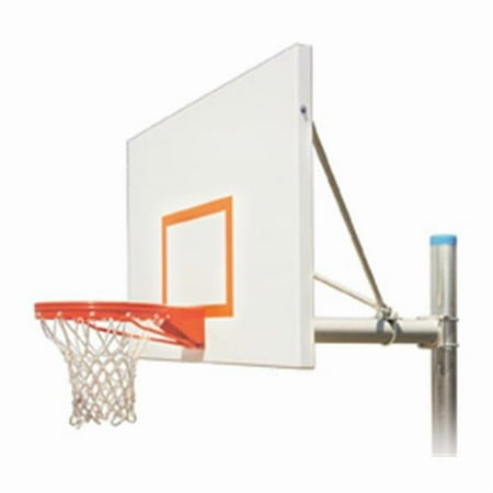 Renegade Impervia Steel-Aluminum In Ground Fixed Height Basketball System, Columbia Blue