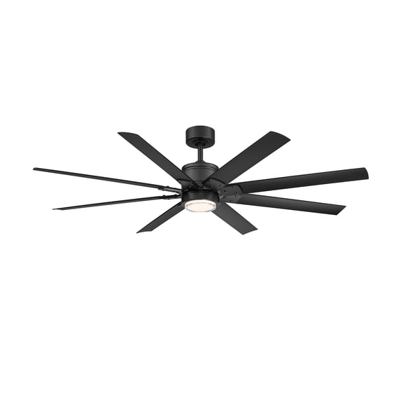 Renegade Indoor and Outdoor 8-Blade Smart Ceiling Fan 52in Matte Black with 3000K LED Light Kit and Remote Control